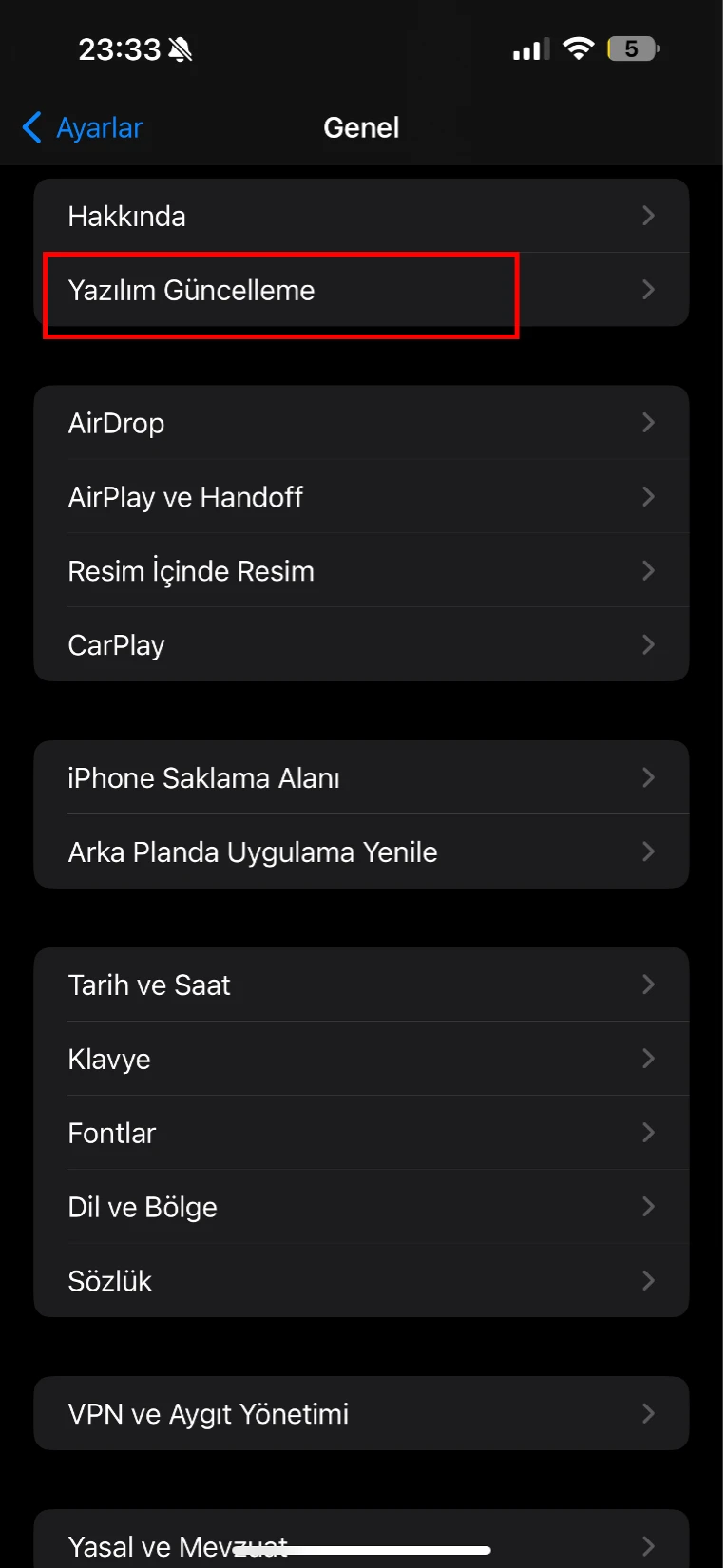 iphone denetim merkezi kasma sorunu