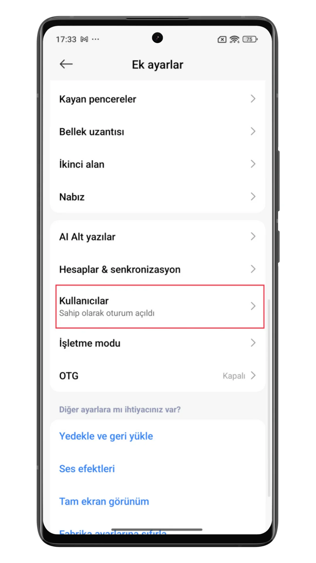 xiaomi farklı kullanıcı ekleme