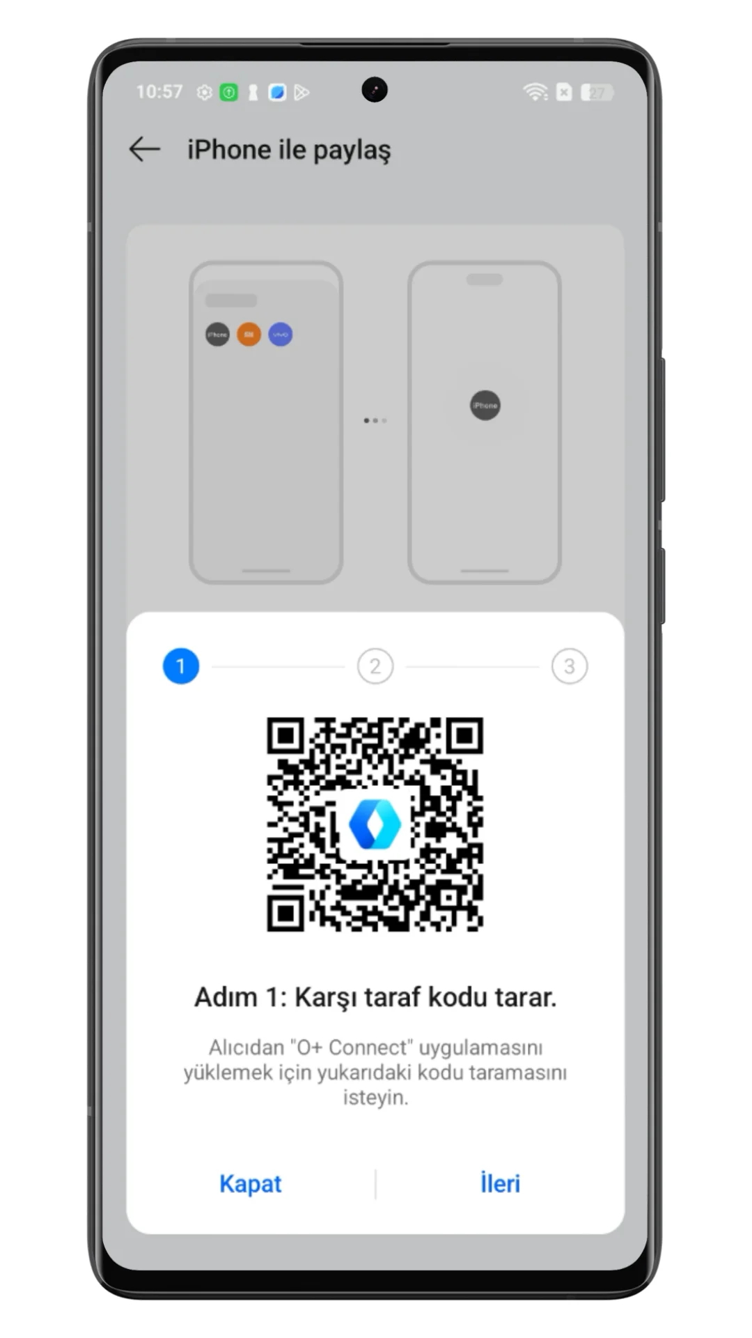 oppo iphone dosya gönder
