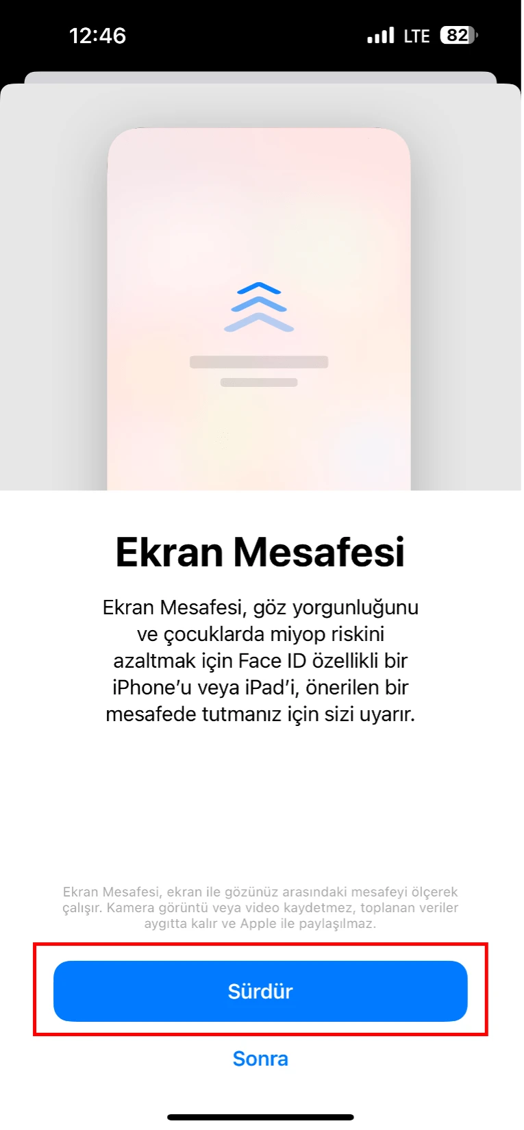 ekran mesafesi