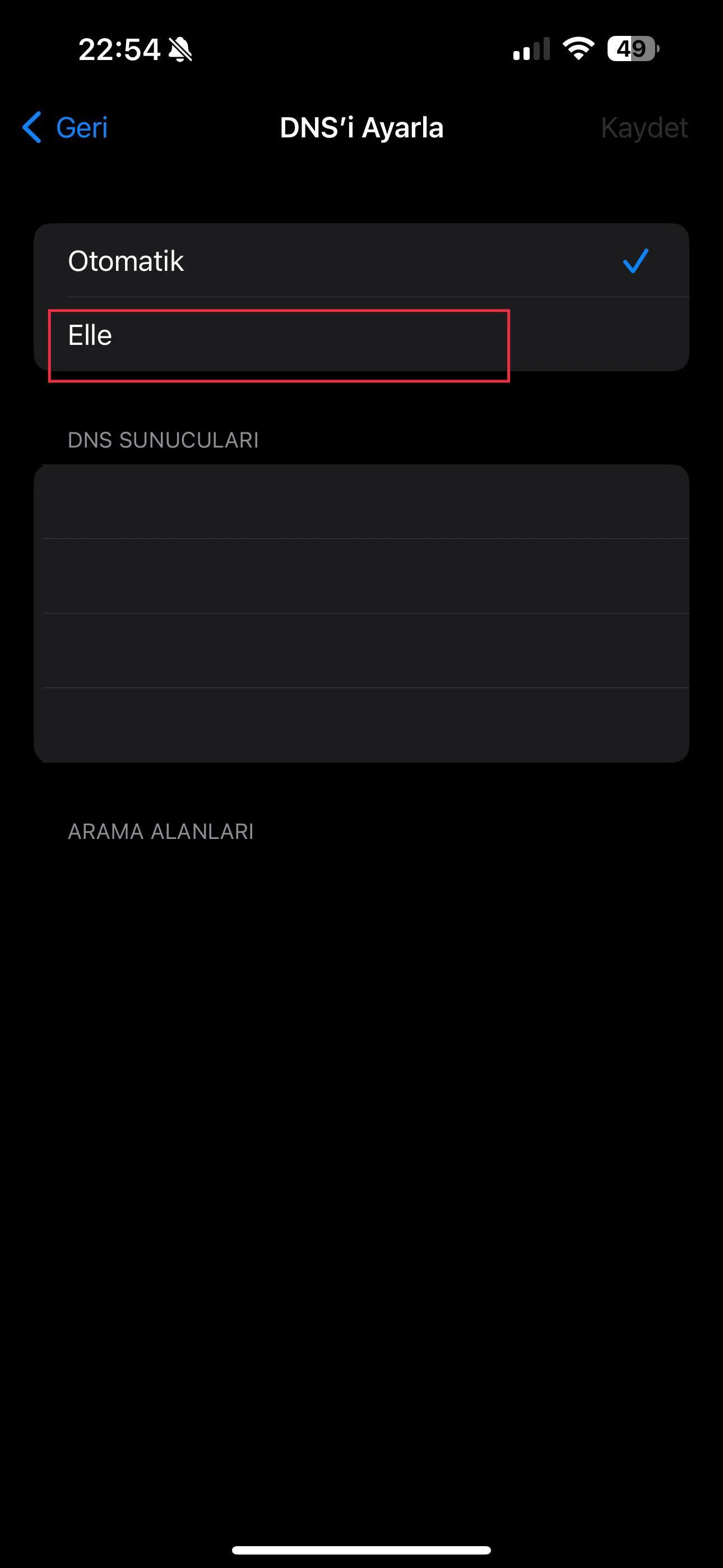 iphone dns değiştirme