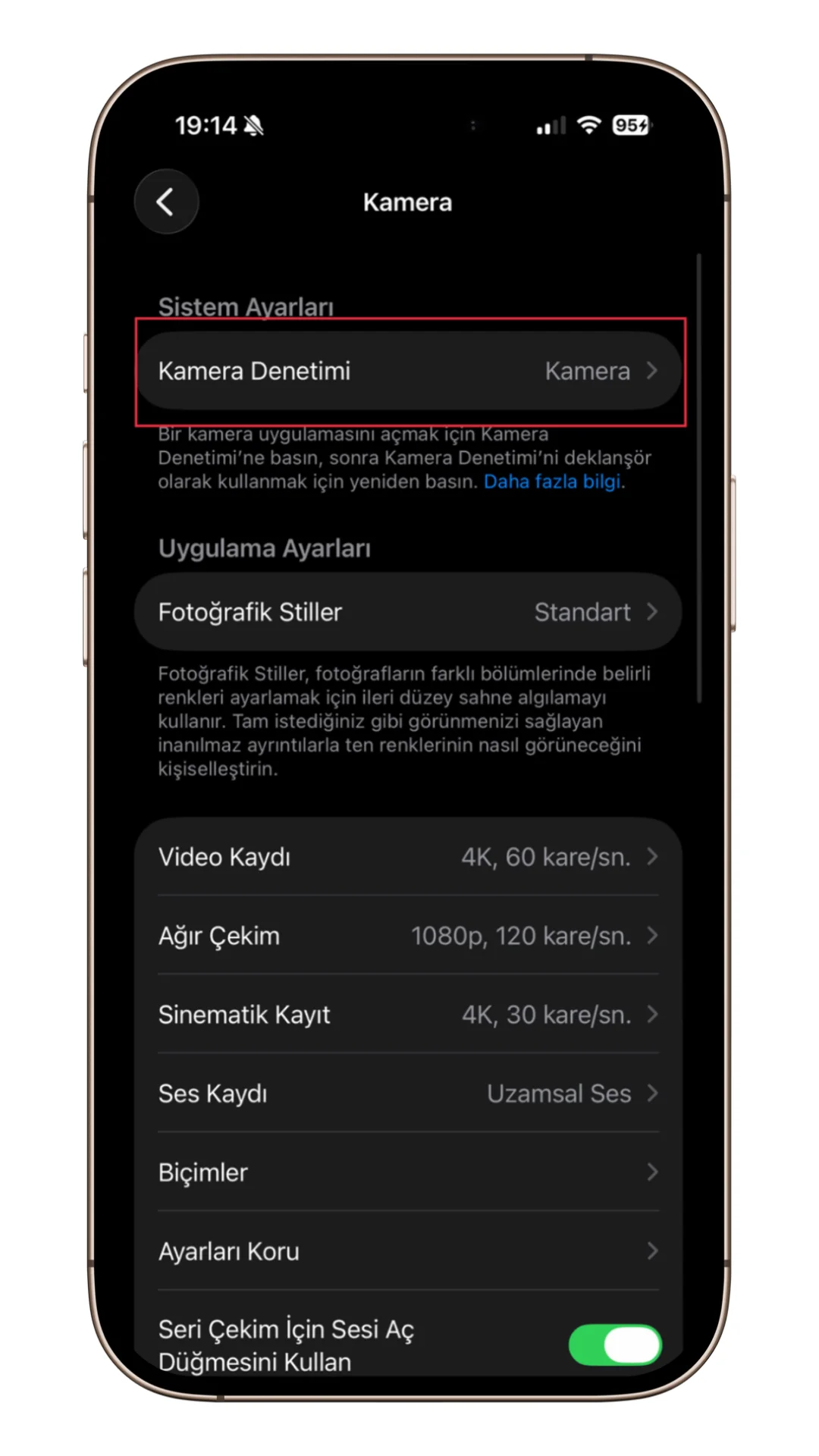 odak ve pozlama kilitleme