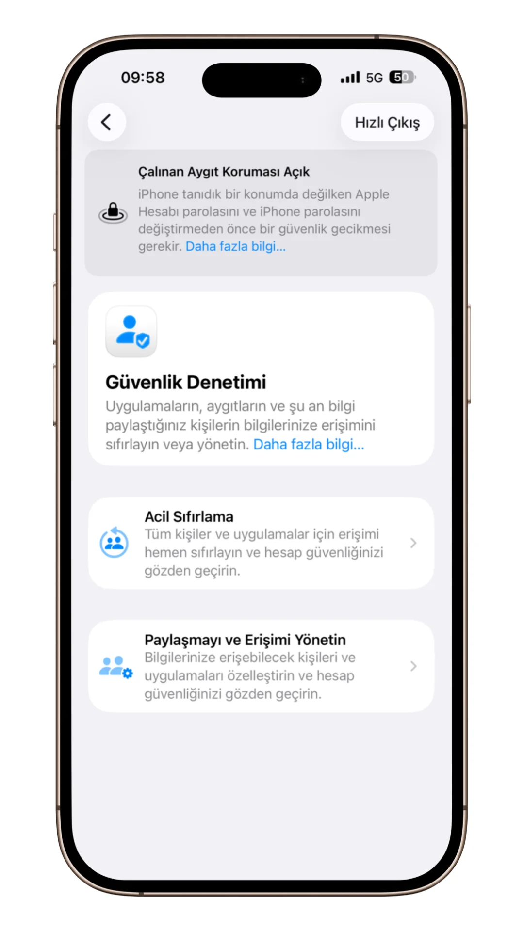 iphone güvenlik denetimi iphone güvenlik denetimi