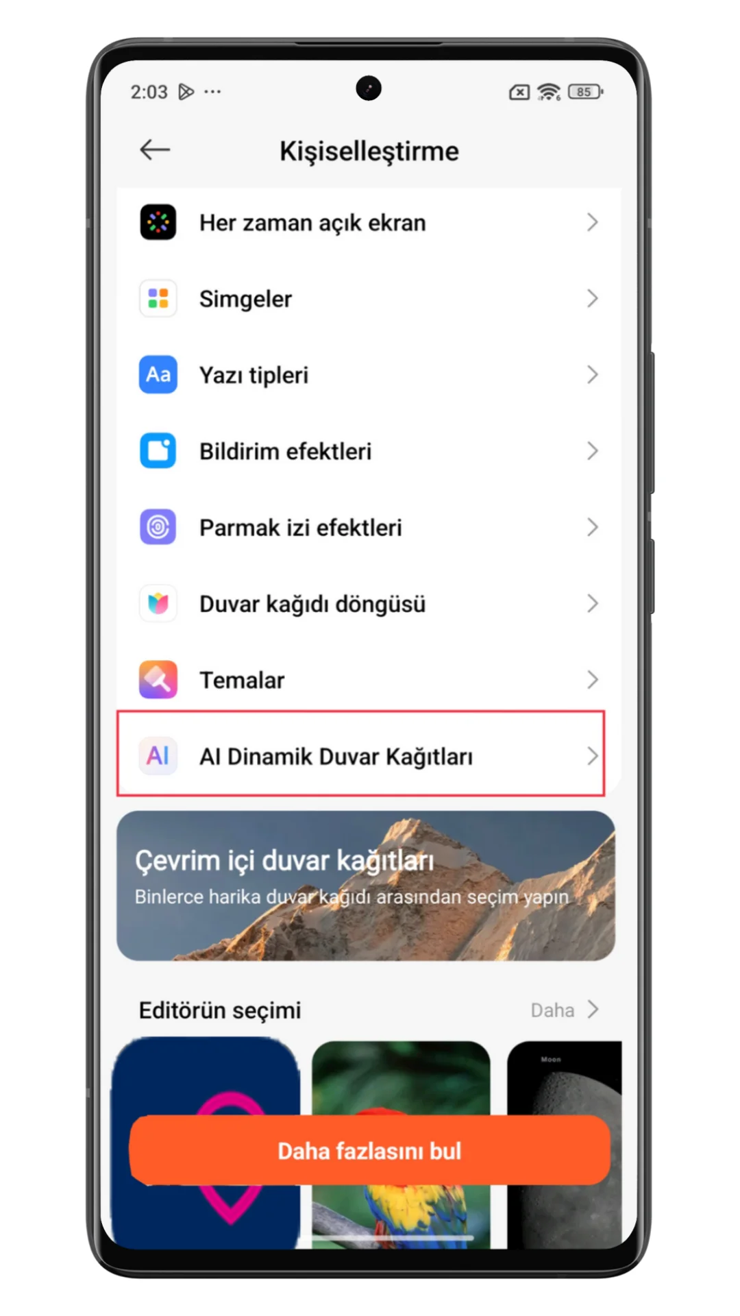 xiaomi yapay zeka ile duvar kağıdı yapma