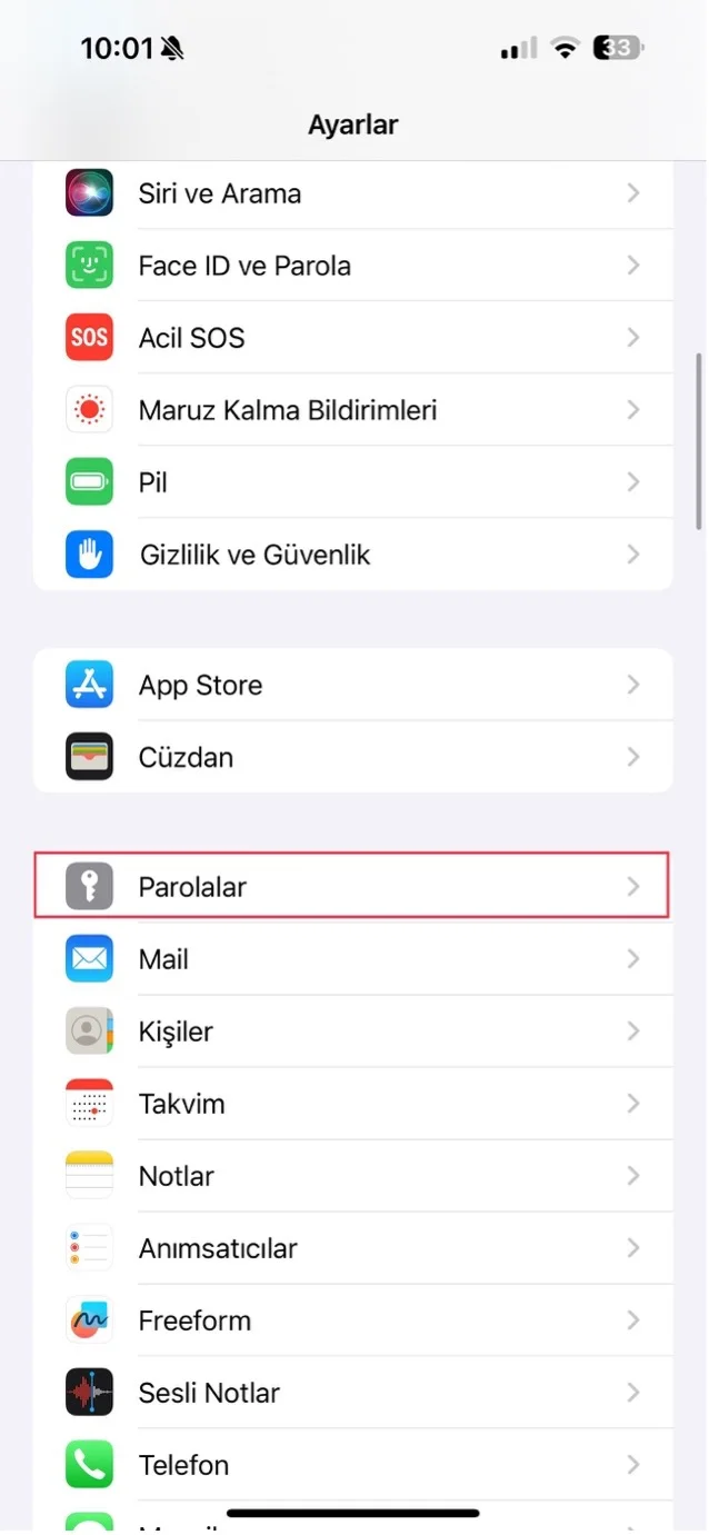 iphone kayıtlı şifreleri değiştirme