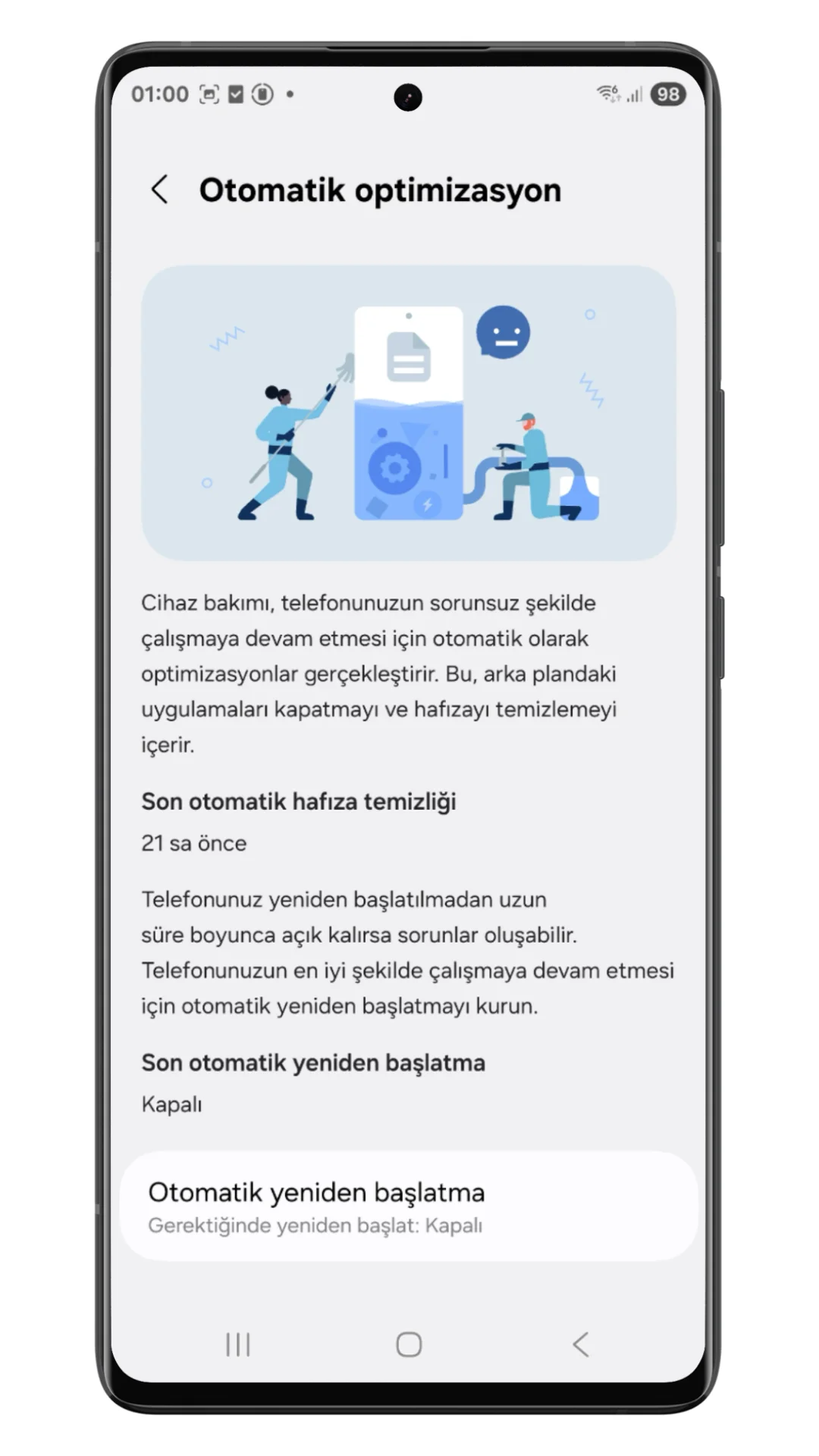 samsung otomatik optimizasyon samsung otomatik optimizasyon