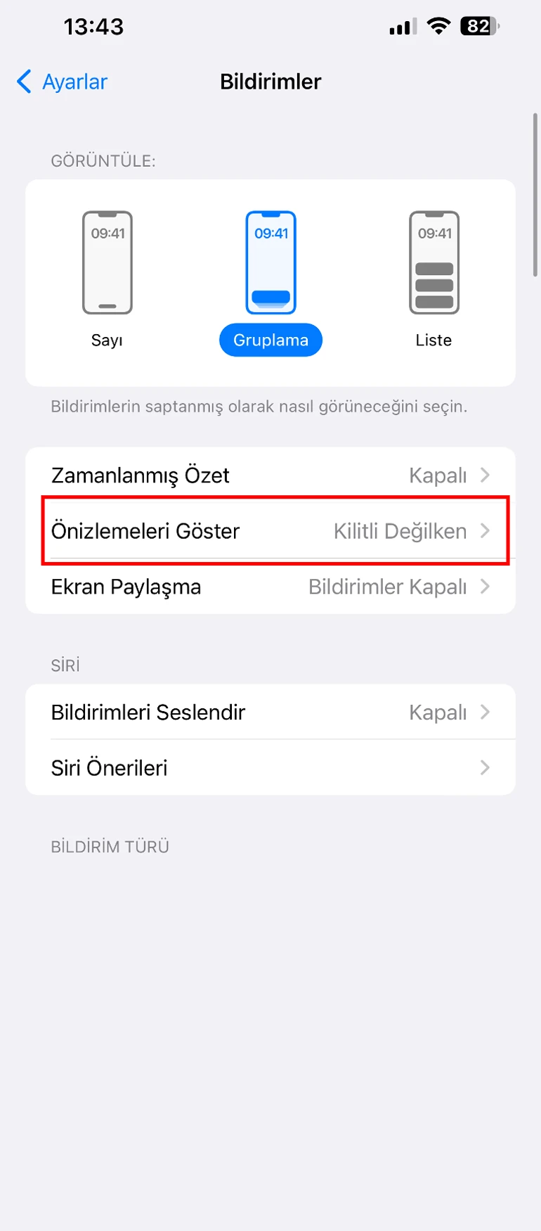 iphone bildirim engelleme