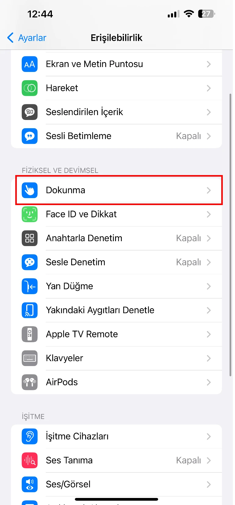 iphone arkaya dokun ekran resmi al