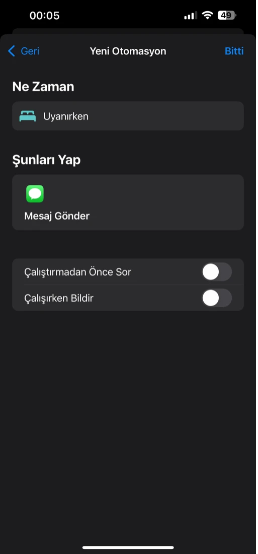 iphone günaydın mesajı gönderme