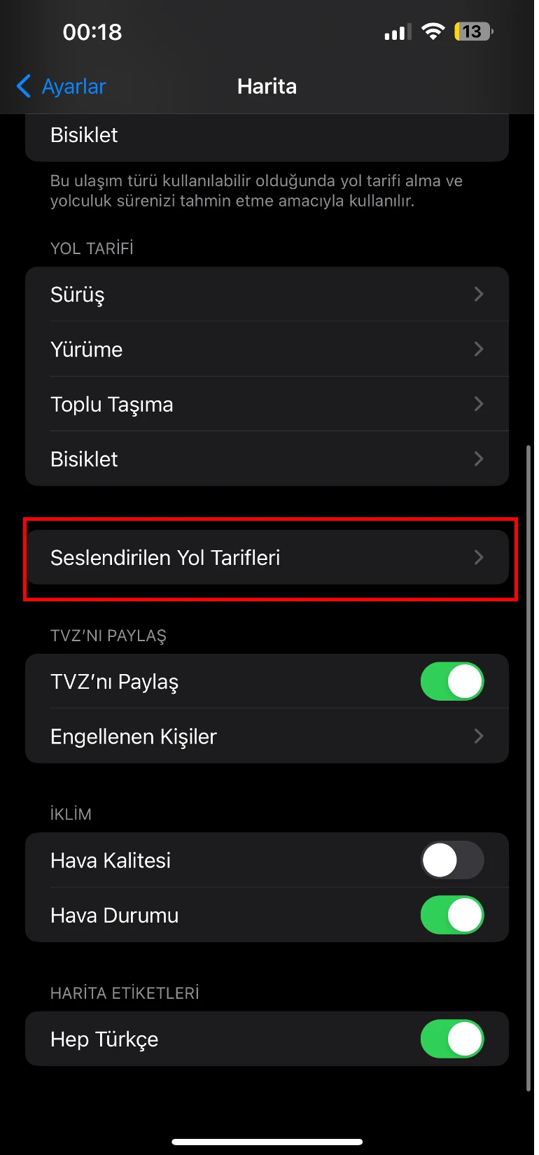 haritalarda müzik sesinin kısılmasını önleme