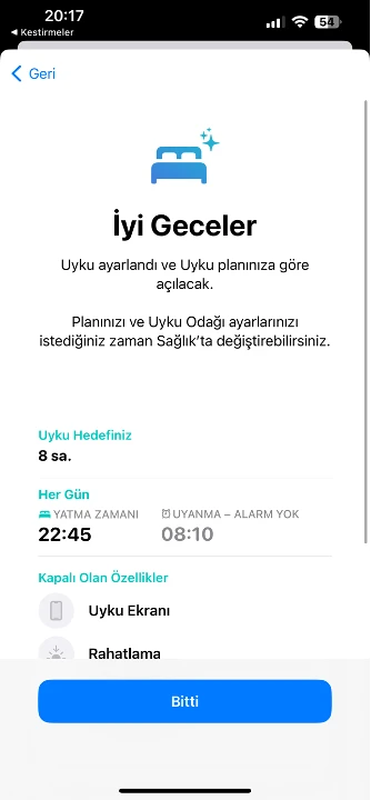 iphone otomatik iyi geceler