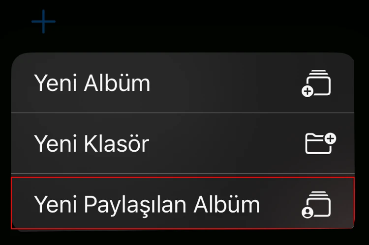 iphone paylaşılan album