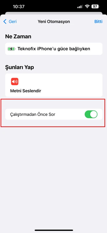 iphone şarja takınca konuşma özelliği