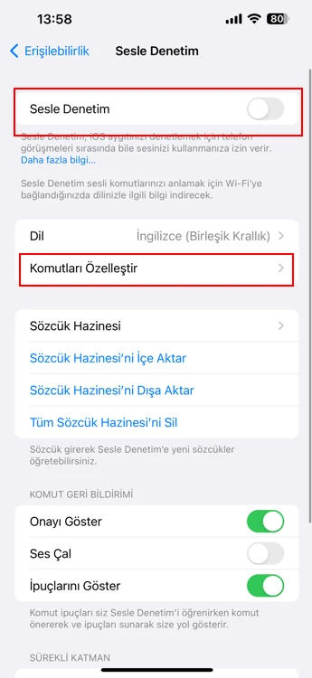 iphone sesle ekran kaydırma