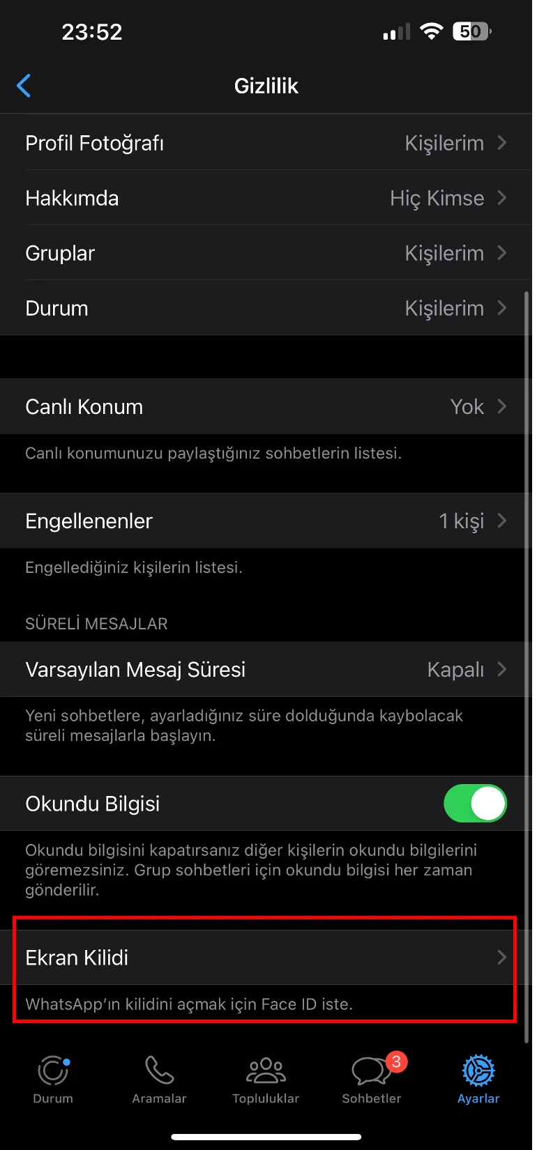 siri whatsapp kilitleme